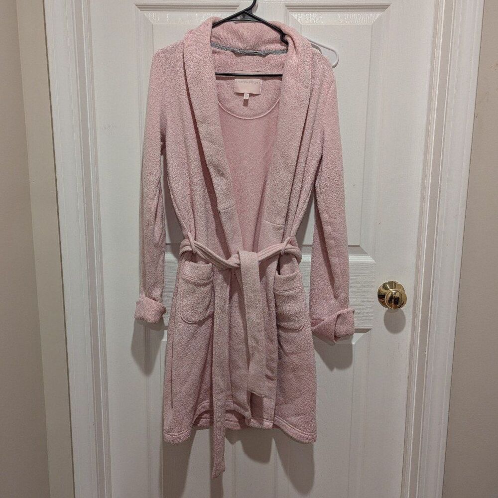Victoria's Secret Small Pink Short Bathrobe with Belt Quiet Luxury Comfort Spa